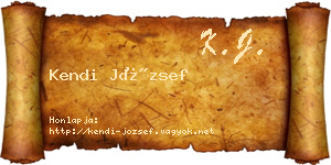 Kendi József névjegykártya